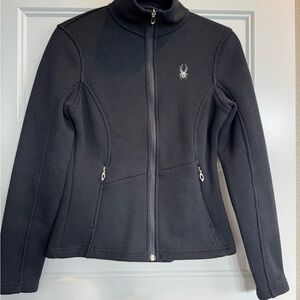Spyder Core Sweater Jacket Women’s Small Full Zip Fleece Lined Black Logo